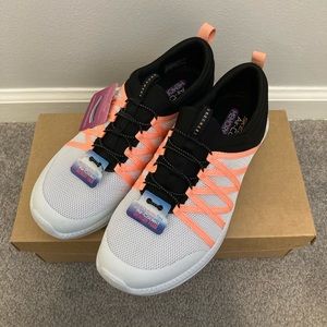 Skechers Flex Air-cooled Memory Foam Black,White,Pink Women's Sneakers Size 8